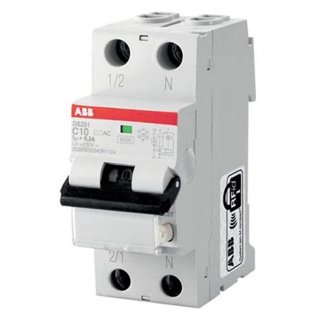 Дифавтомат ABB DS200 1P+N 16А ( B ) 6 кА, 30 мА ( A ), DS201 B16 A30