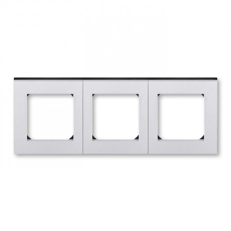 Рамка 3 поста ABB LEVIT, серебро // дымчатый чёрный, 3901H-A05030 70W