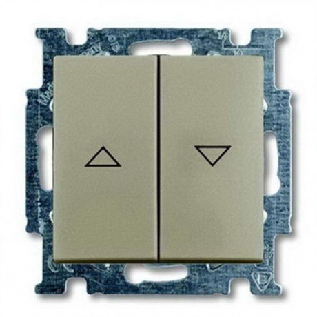 Выключатель для жалюзи 2-клавишный кнопочный ABB BASIC55, механический, шампань, 2006//4 UC-93-5