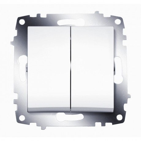 Выключатель 2-клавишный ABB COSMO, белый, 619-010200-202