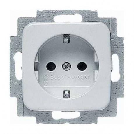 Розетка ABB REFLEX, скрытый монтаж, с заземлением, со шторками, альпийский белый, 20 EUCKS-214-500