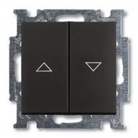 Выключатель для жалюзи 2-клавишный кнопочный ABB BASIC55, механический, château-black, 2006//4 UC-95-507