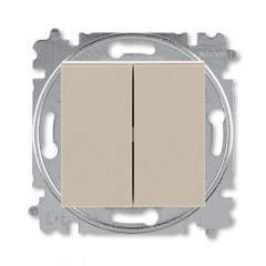 Выключатель 2-клавишный ABB LEVIT, кофе макиато // белый, 3559H-A05445 18W