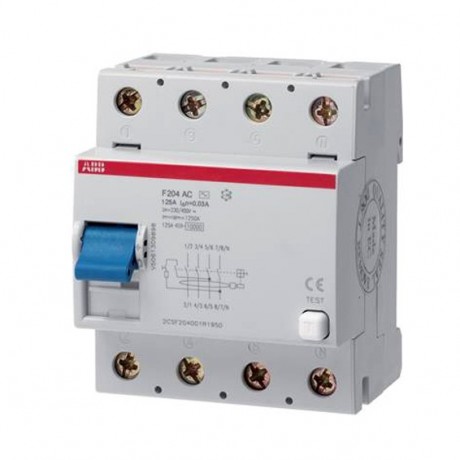 Устройства защитного отключения (УЗО) ABB F200AC 4P 125А, 500 мА ( AC ), F204 AC-125//0,5