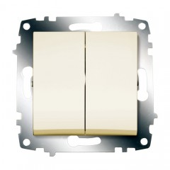 Выключатель 2-клавишный ABB COSMO, кремовый, 619-010300-202