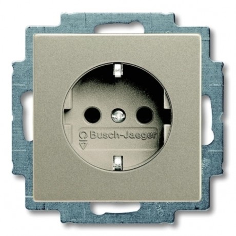 Розетка ABB BASIC55, скрытый монтаж, с заземлением, шампань, 20 EUC-93-507