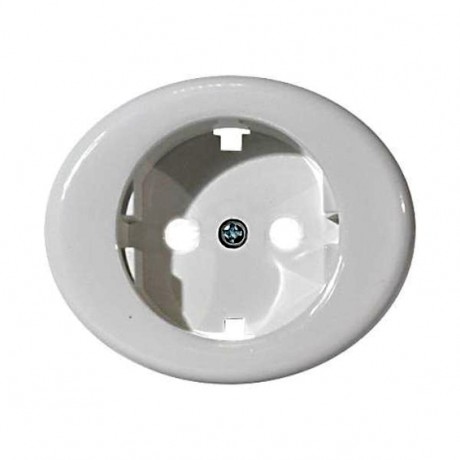 Накладка на розетку ABB TACTO, скрытый монтаж, с заземлением, альпийский белый, 5588 BL