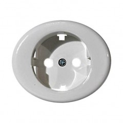 Накладка на розетку ABB TACTO, скрытый монтаж, с заземлением, альпийский белый, 5588 BL