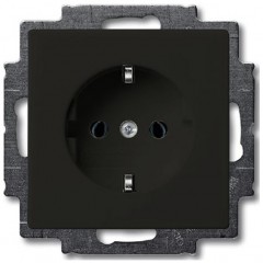 Розетка ABB BASIC55, скрытый монтаж, с заземлением, chateau-black, 20 EUC-95-507