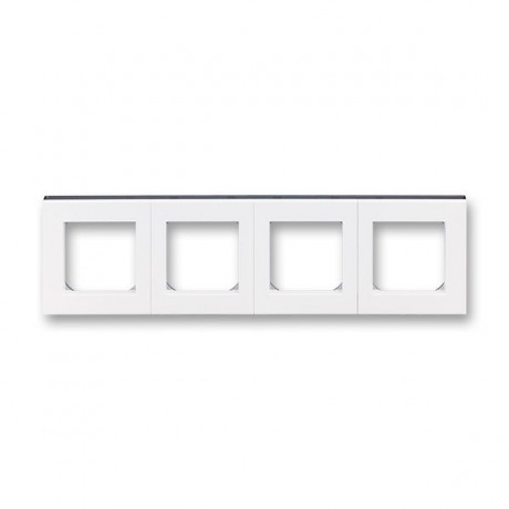 Рамка 4 поста ABB LEVIT, белый // дымчатый чёрный, 3901H-A05040 62W