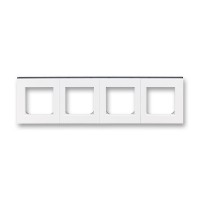 Рамка 4 поста ABB LEVIT, белый // дымчатый чёрный, 3901H-A05040 62W