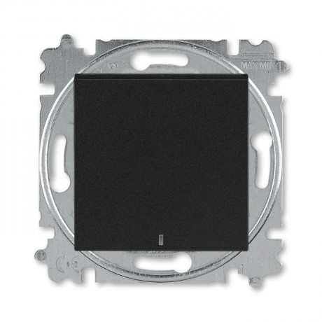 Переключатель 1-клавишный ABB LEVIT с подсветкой, антрацит // дымчатый черный, 3559H-A06446 63W