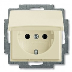 Розетка ABB BASIC55, скрытый монтаж, с заземлением, слоновая кость, 20 EUCKD-92-50