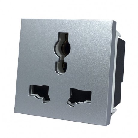 Розетка ABB ZENIT, скрытый монтаж, с заземлением, серебристый, N2239 PL