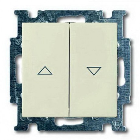 Выключатель для жалюзи 2-клавишный кнопочный ABB BASIC55, механический, слоновая кость, 2026//4 UC-92-507