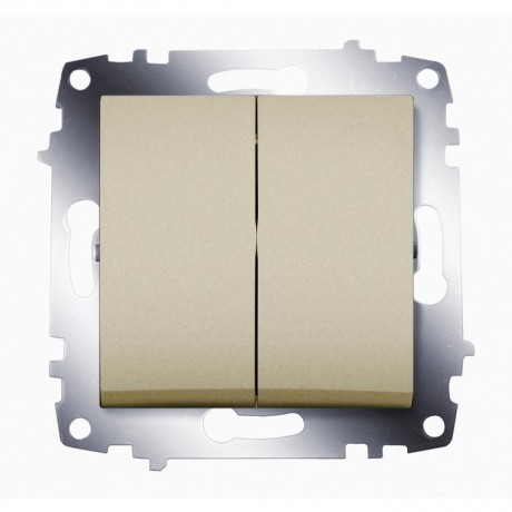 Выключатель 2-клавишный ABB COSMO, титан, 619-011400-202