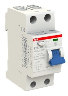 Устройства защитного отключения (УЗО) ABB F200AC 2P 63А, 30 мА ( AC ), F202 AC-63//0,03
