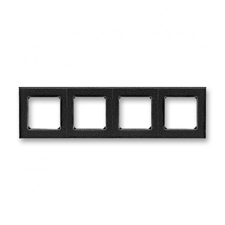 Рамка 4 поста ABB LEVIT, антрацит // дымчатый чёрный, 3901H-A05040 63W