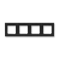 Рамка 4 поста ABB LEVIT, антрацит // дымчатый чёрный, 3901H-A05040 63W