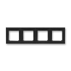Рамка 4 поста ABB LEVIT, антрацит // дымчатый чёрный, 3901H-A05040 63W