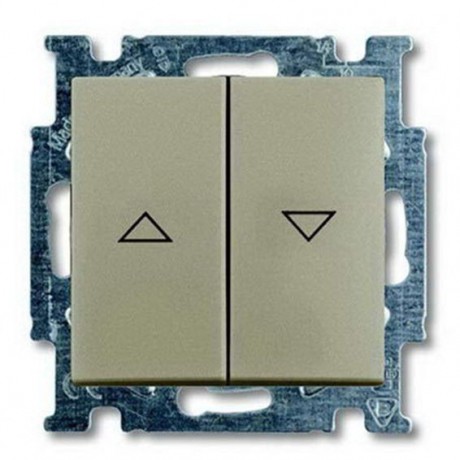 Выключатель для жалюзи 2-клавишный кнопочный ABB BASIC55, механический, шампань, 2026//4 UC-93-5