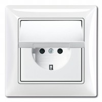Розетка ABB BASIC55, скрытый монтаж, с заземлением, альпийский белый, 20 EUCKD-94-50