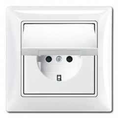 Розетка ABB BASIC55, скрытый монтаж, с заземлением, альпийский белый, 20 EUCKD-94-50