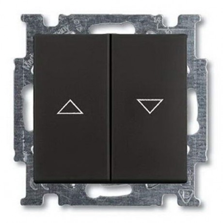 Выключатель для жалюзи 2-клавишный кнопочный ABB BASIC55, механический, château-black, 2026//4 UC-95-507