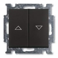 Выключатель для жалюзи 2-клавишный кнопочный ABB BASIC55, механический, château-black, 2026//4 UC-95-507