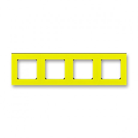 Рамка 4 поста ABB LEVIT, жёлтый // дымчатый чёрный, 3901H-A05040 64W