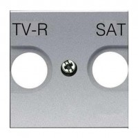 Накладка на розетку телевизионную ABB ZENIT, скрытый монтаж, серебристый, N2250.1 PL