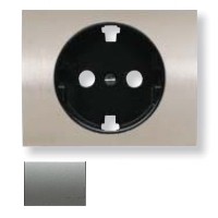 Накладка на розетку ABB OLAS, скрытый монтаж, с заземлением, серый гранит, 8488 GA