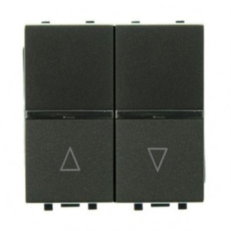 Выключатель для жалюзи 2-клавишный кнопочный ABB ZENIT, механический, антрацит, N2244 AN