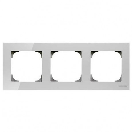 Рамка 3 поста ABB SKY, белое стекло, 8573 CB