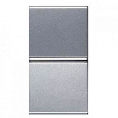 Переключатель 1-клавишный перекрестный ABB ZENIT, серебристый, N2110 PL