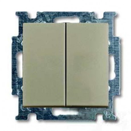 Переключатель 2-клавишный ABB BASIC55, шампань, 2006//6//6 UC-93