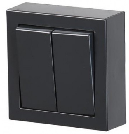 Переключатель 2-клавишный ABB IMPRESSIVO, антрацит, 10666A-81