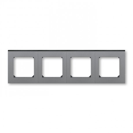 Рамка 4 поста ABB LEVIT, сталь // дымчатый чёрный, 3901H-A05040 69W