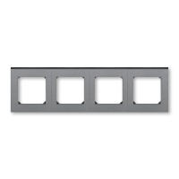 Рамка 4 поста ABB LEVIT, сталь // дымчатый чёрный, 3901H-A05040 69W
