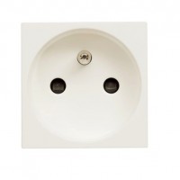 Розетка ABB ZENIT, скрытый монтаж, с заземлением, со шторками, альпийский белый, N2287 BL