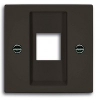 Накладка на розетку информационную ABB BASIC55, скрытый монтаж, château-black, 2561-95-507