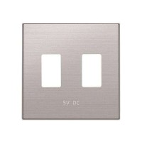 Накладка на розетку USB ABB SKY, скрытый монтаж, нержавеющая сталь, 8585.3 AI