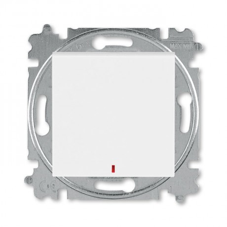 Переключатель 1-клавишный ABB LEVIT с подсветкой, белый // ледяной, 3559H-A25445 01W