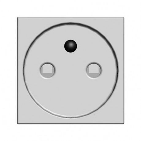 Розетка ABB ZENIT, скрытый монтаж, с заземлением, со шторками, серебристый, N2287 PL