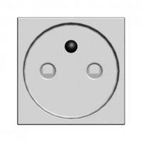 Розетка ABB ZENIT, скрытый монтаж, с заземлением, со шторками, серебристый, N2287 PL