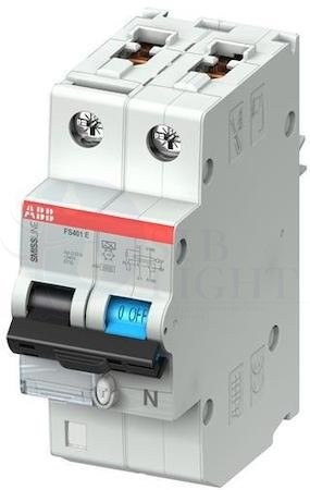 Дифавтомат ABB FS400 1P+N 10А ( B ) 10 кА, 30 мА ( AC ), FS401E-B10//0.03