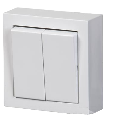 Переключатель 2-клавишный ABB IMPRESSIVO, белый, 10666A-84