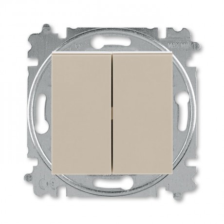 Переключатель 2-клавишный ABB LEVIT, кофе макиато // белый, 3559H-A52445 18W