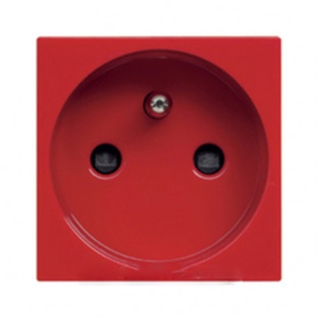 Розетка ABB ZENIT, скрытый монтаж, с заземлением, со шторками, красный, N2287 RJ