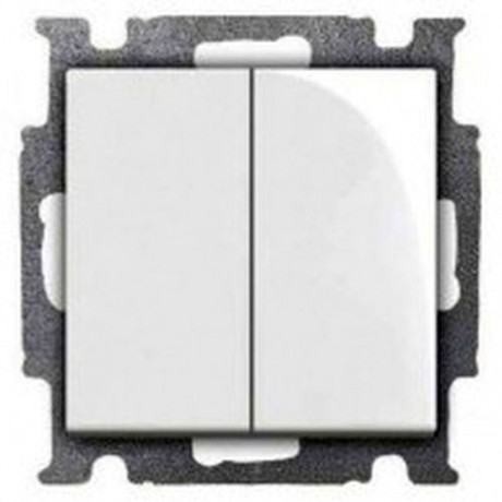 Переключатель 2-клавишный ABB BASIC55, альпийский белый, 2006//6//6 UC-94-507